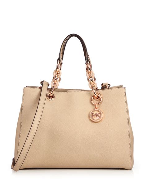 michael michael kors cynthia medium saffiano leather satchel 348.00|MICHAEL Michael Kors Saffiano Cynthia Medium Satchel.